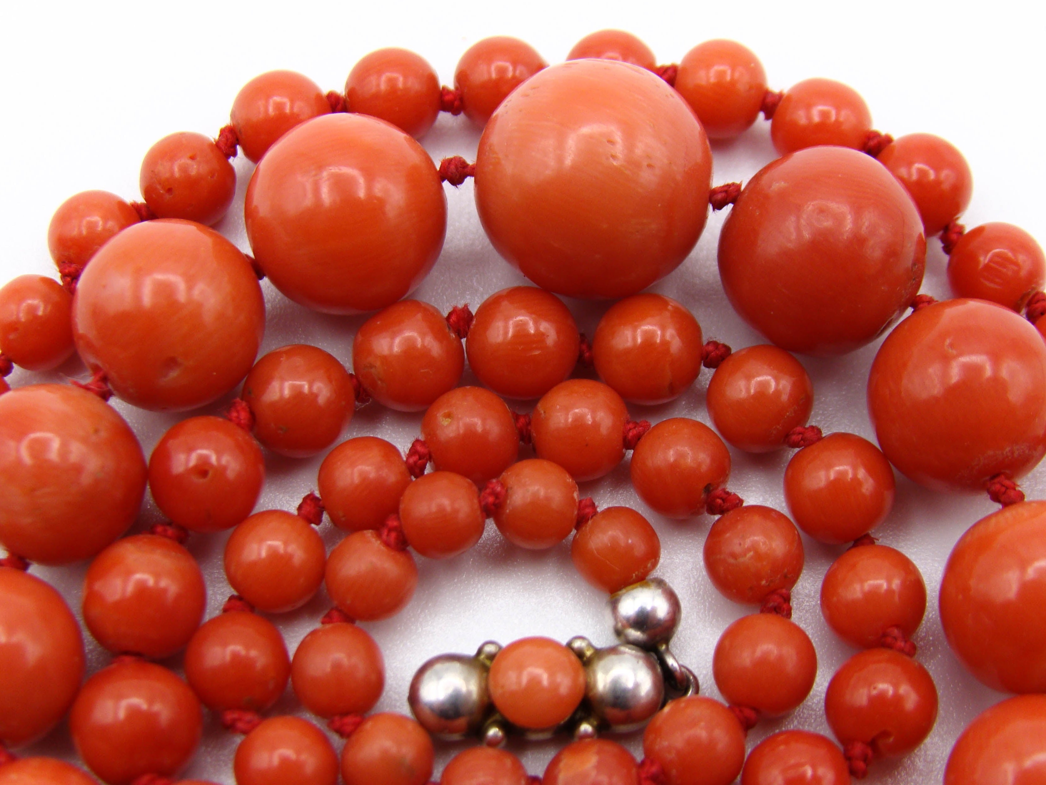 antique coral, natural coral, undyed coral, dark red coral, blood red coral, Italian coral, pacific coral, Sardinian Coral, red coral, sea coral, Mediterranean necklace, Mediterranean coral, Mediterranean chain coral beads, handcarved, aka red, silver 925 clasp, handcarved