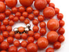 antique coral, natural coral, undyed coral, dark red coral, blood red coral, Italian coral, pacific coral, Sardinian Coral, red coral, sea coral, Mediterranean necklace, Mediterranean coral, Mediterranean chain coral beads, handcarved, aka red, silver 925 clasp, handcarved