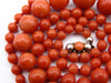 antique coral, natural coral, undyed coral, dark red coral, blood red coral, Italian coral, pacific coral, Sardinian Coral, red coral, sea coral, Mediterranean necklace, Mediterranean coral, Mediterranean chain coral beads, handcarved, aka red, silver 925 clasp, handcarved