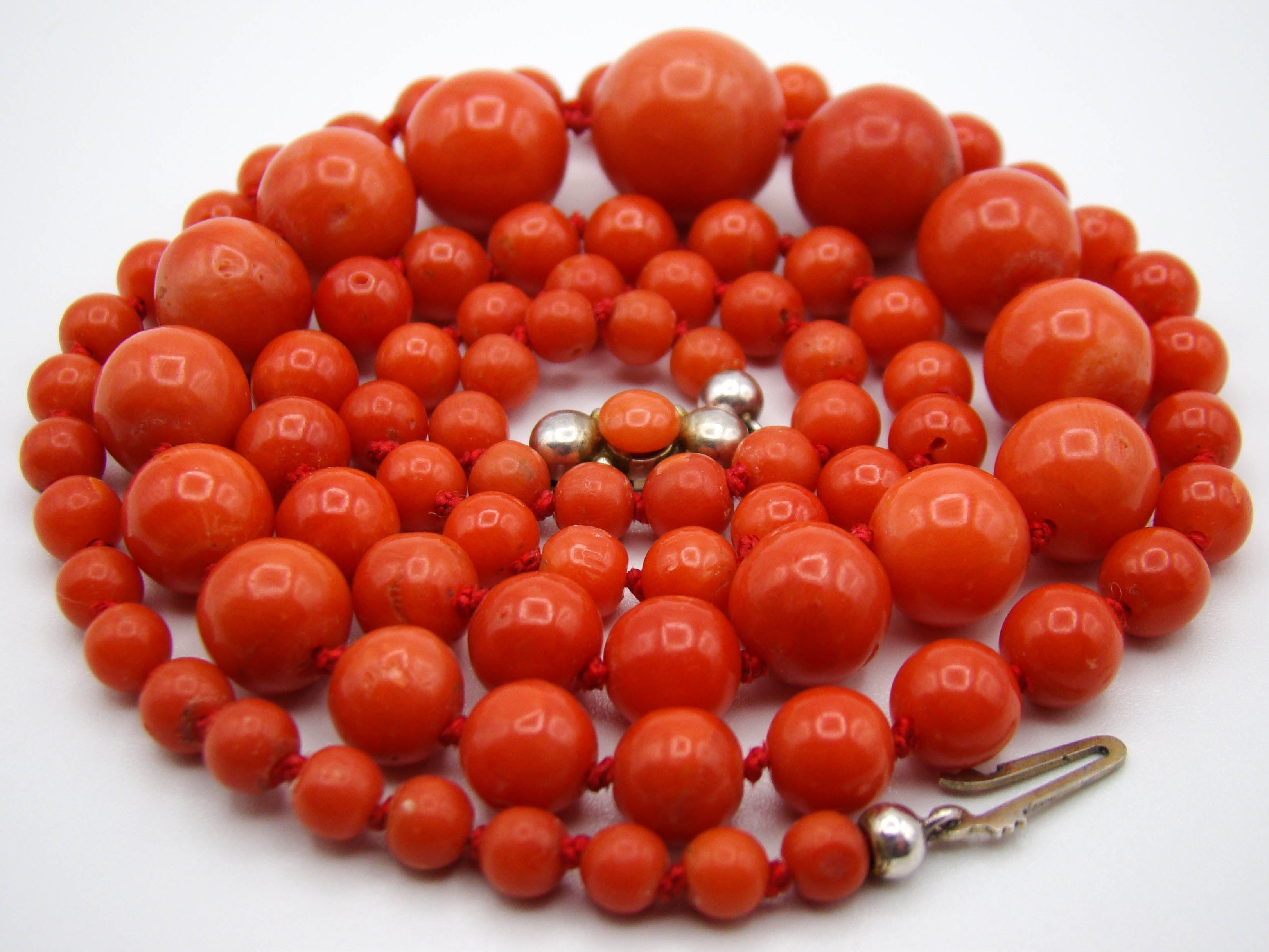 antique coral, natural coral, undyed coral, dark red coral, blood red coral, Italian coral, pacific coral, Sardinian Coral, red coral, sea coral, Mediterranean necklace, Mediterranean coral, Mediterranean chain coral beads, handcarved, aka red, silver 925 clasp, handcarved