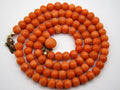 antique coral, natural coral, undyed coral, dark salmon coral, Italian coral, pacific coral, Sardinian Coral, sea coral, Mediterranean necklace, Mediterranean chain, coral necklace, handcarved coral, 14 karat gold