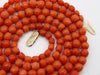 antique coral, natural coral, undyed coral, dark salmon coral, orange coral, Italian coral, pacific coral, Sardinian Coral, Coral beads, Coral Rosary beads, Coral chain, Coral necklace, sea coral, 9 karat gold clasp