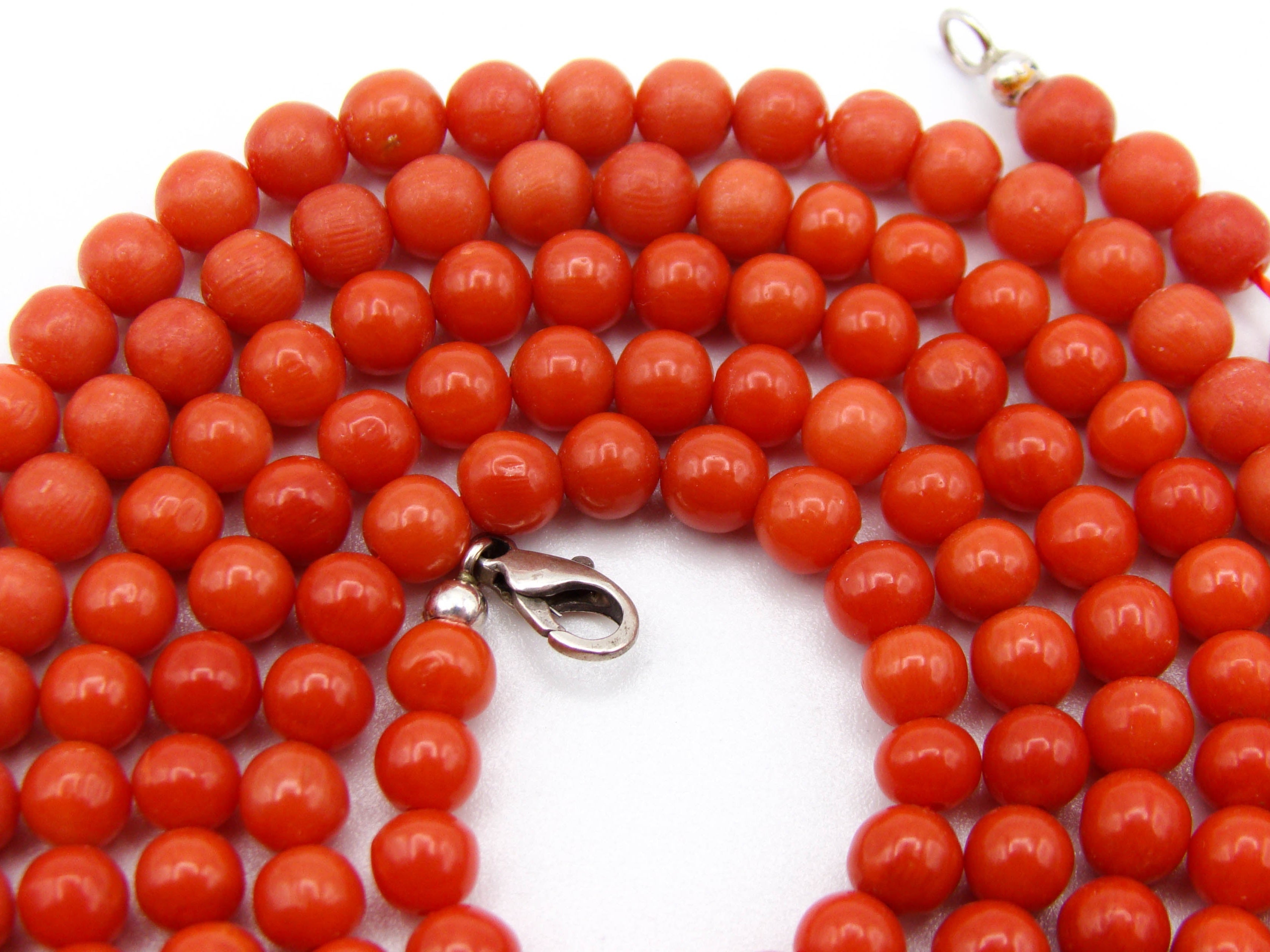 antique coral, natural coral, undyed coral, dark red coral, blood red coral, Italian coral, pacific coral, Sardinian Coral, red coral, sea coral, Mediterranean necklace, Mediterranean coral, Mediterranean chain coral beads, handcarved, aka red, handcarved, silver 925 clasp