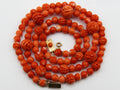 antique coral, natural coral, undyed coral, momo red coral, Italian coral, pacific coral, Sardinian Coral, sea coral, Mediterranean coral, Mediterranean necklace, Mediterranean chain, Mediterranean momo coral, handcarved coral, momo coral, coral necklace, 18 karat Gold clasp