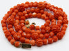 antique coral, natural coral, undyed coral, momo red coral, Italian coral, pacific coral, Sardinian Coral, sea coral, Mediterranean coral, Mediterranean necklace, Mediterranean chain, Mediterranean momo coral, handcarved coral, momo coral, coral necklace, 18 karat Gold clasp