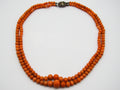 antique coral, natural coral, undyed coral, Italian coral, pacific coral, Sardinian Coral, Coral beads, Coral Rosary beads, Coral chain, Coral necklace, sea coral, 2 strand chain, Salmon beads, sterling silver clasp