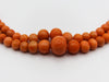 antique coral, natural coral, undyed coral, Italian coral, pacific coral, Sardinian Coral, Coral beads, Coral Rosary beads, Coral chain, Coral necklace, sea coral, 2 strand chain, Salmon beads, sterling silver clasp