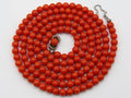 antique coral, natural coral, undyed coral, dark red coral, blood red coral, Italian coral, pacific coral, Sardinian Coral, Coral beads, Coral Rosary beads, Coral chain, Coral necklace, sea coral, aka coral, silver 835 clasp