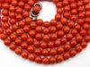 antique coral, natural coral, undyed coral, dark red coral, blood red coral, Italian coral, pacific coral, Sardinian Coral, Coral beads, Coral Rosary beads, Coral chain, Coral necklace, sea coral, aka coral, silver 835 clasp