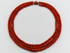 antique coral, natural coral, undyed coral, dark red coral, blood red coral, Italian coral, pacific coral, Sardinian Coral, Coral beads, Coral Rosary beads, Coral chain, Coral necklace, sea coral, Mediterranean coral, 2 strand chain, Mediterranean red beads