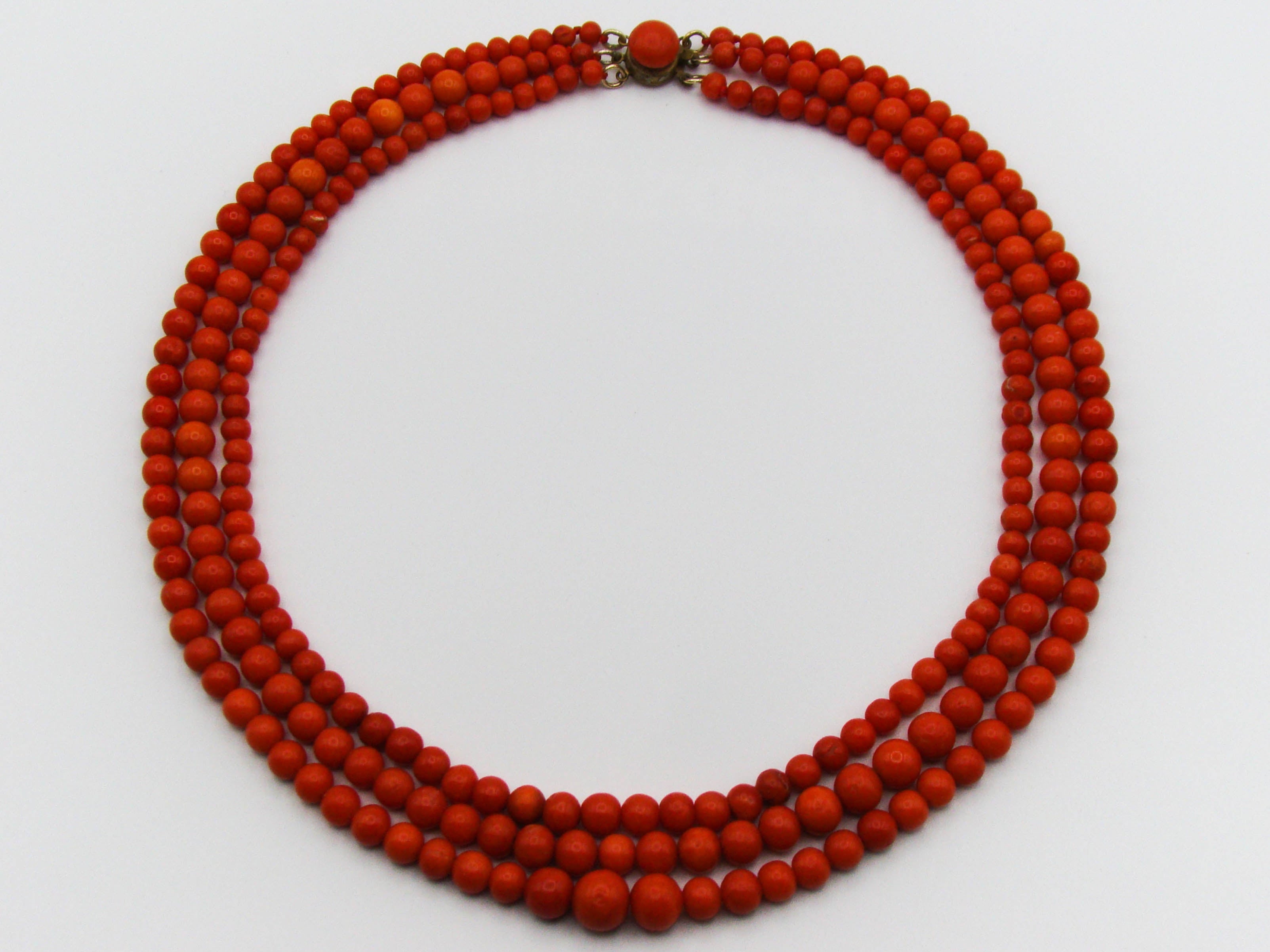 antique coral, natural coral, undyed coral, dark red coral, blood red coral, Italian coral, pacific coral, Sardinian Coral, Coral beads, Coral Rosary beads, Coral chain, Coral necklace, sea coral, Mediterranean coral, 2 strand chain, Mediterranean red beads