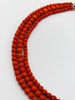 antique coral, natural coral, undyed coral, dark red coral, blood red coral, Italian coral, pacific coral, Sardinian Coral, Coral beads, Coral Rosary beads, Coral chain, Coral necklace, sea coral, Mediterranean coral, 2 strand chain, Mediterranean red beads