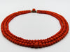 antique coral, natural coral, undyed coral, dark red coral, blood red coral, Italian coral, pacific coral, Sardinian Coral, Coral beads, Coral Rosary beads, Coral chain, Coral necklace, sea coral, Mediterranean coral, 2 strand chain, Mediterranean red beads