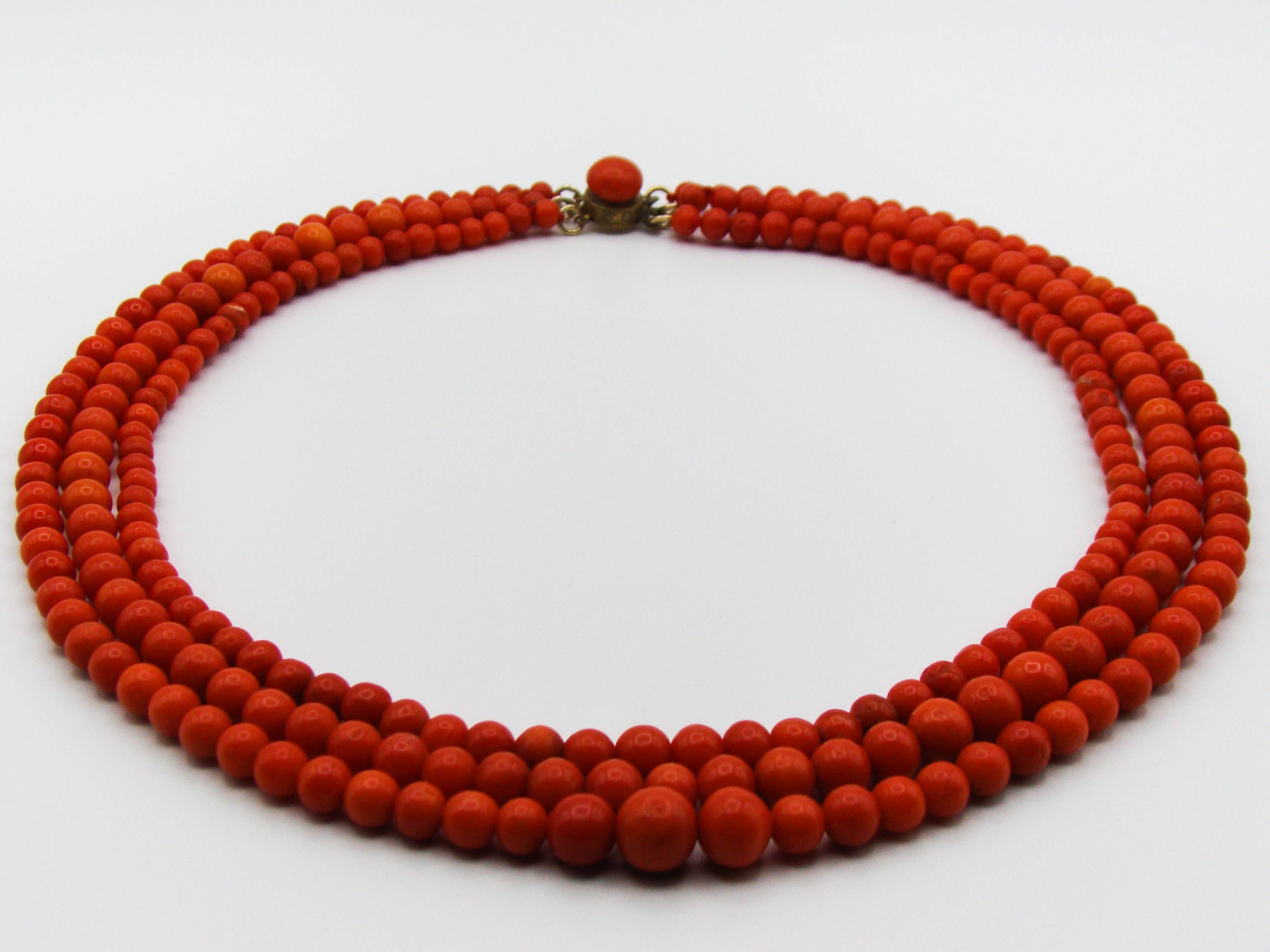antique coral, natural coral, undyed coral, dark red coral, blood red coral, Italian coral, pacific coral, Sardinian Coral, Coral beads, Coral Rosary beads, Coral chain, Coral necklace, sea coral, Mediterranean coral, 2 strand chain, Mediterranean red beads