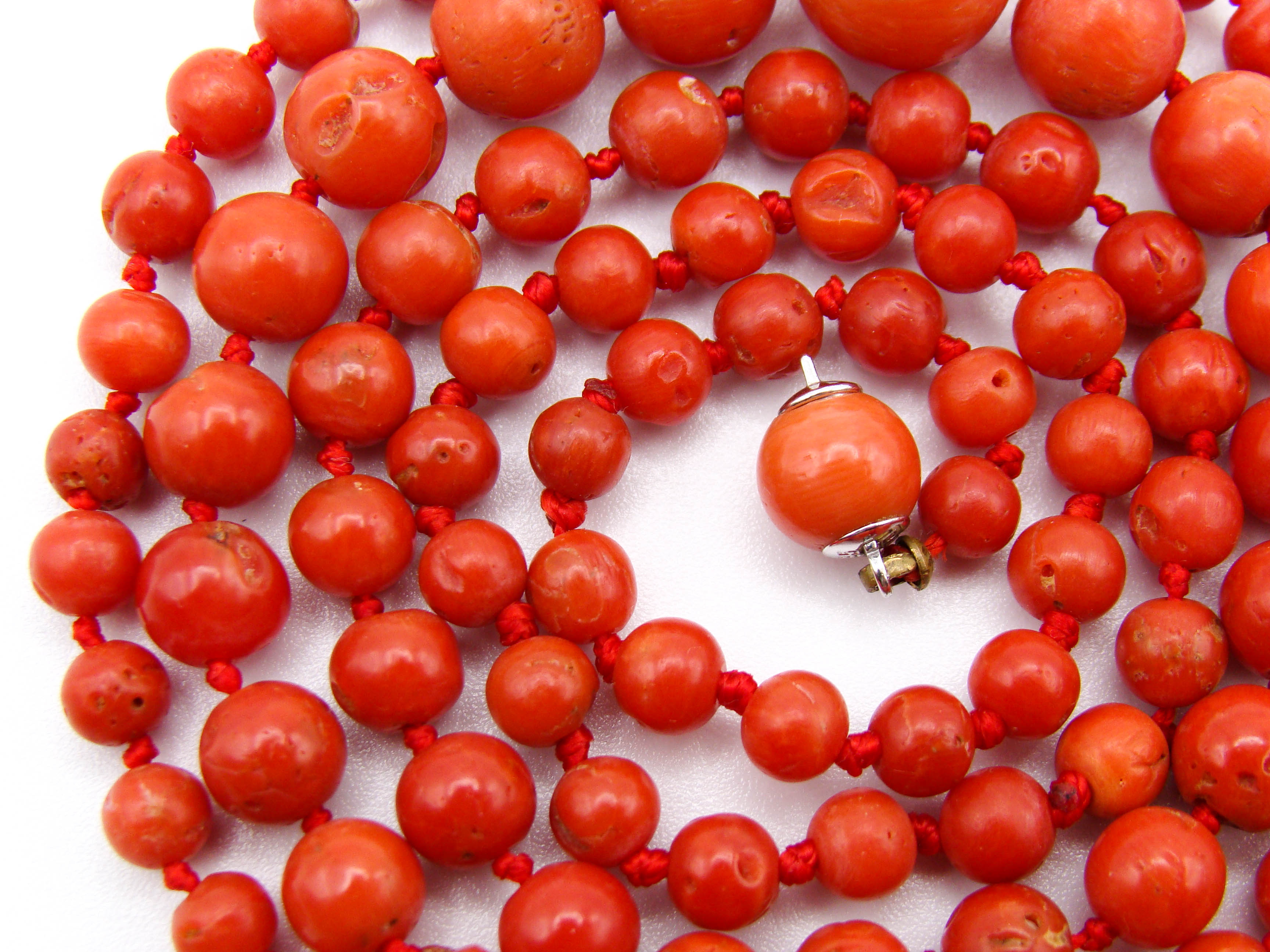 antique coral, natural coral, undyed coral, dark red coral, blood red coral, Italian coral, pacific coral, Sardinian Coral, red coral, sea coral, Mediterranean necklace, Mediterranean coral, Mediterranean chain, coral beads, handcarved, aka red, handcarved, silver 835 clasp