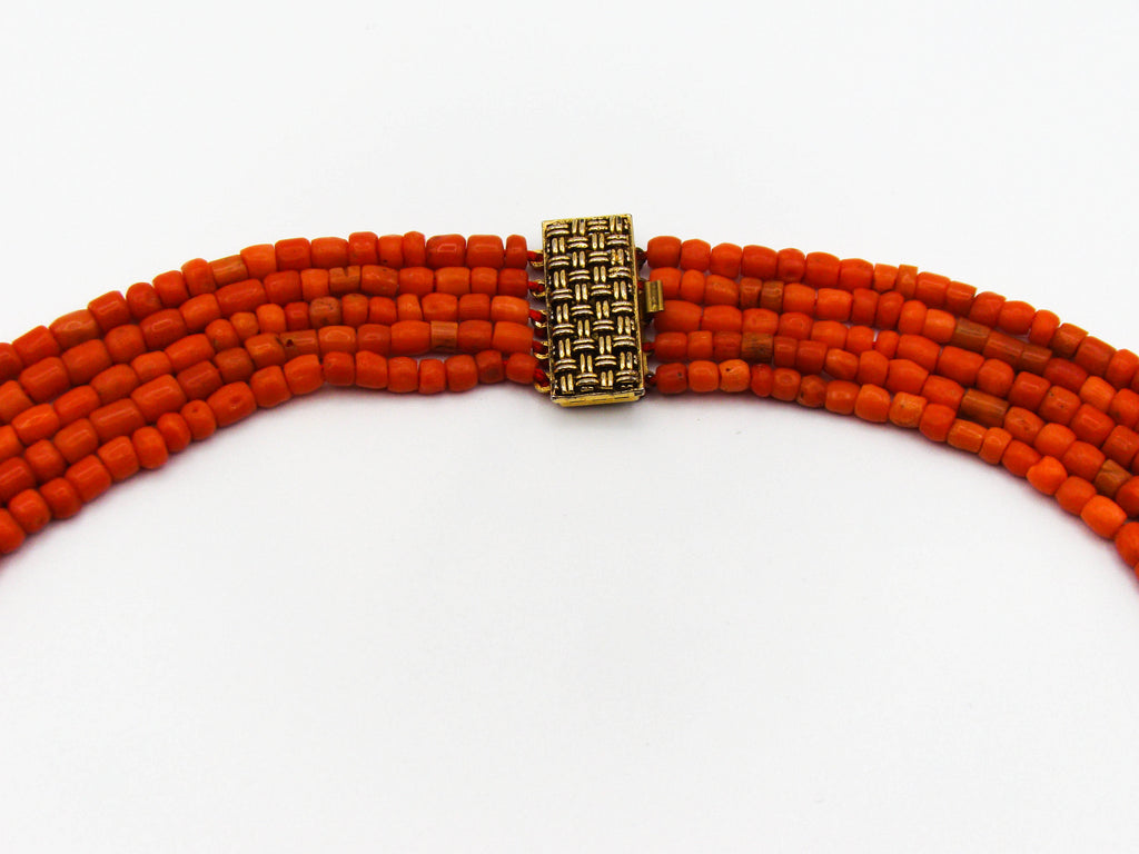 antique coral, natural coral, undyed coral, dark red coral, blood red coral, Italian coral, pacific coral, Sardinian Coral, Coral beads, Coral Rosary beads, Coral chain, Coral necklace, sea coral, Mediterranean coral, 2 strand chain, Mediterranean red beads