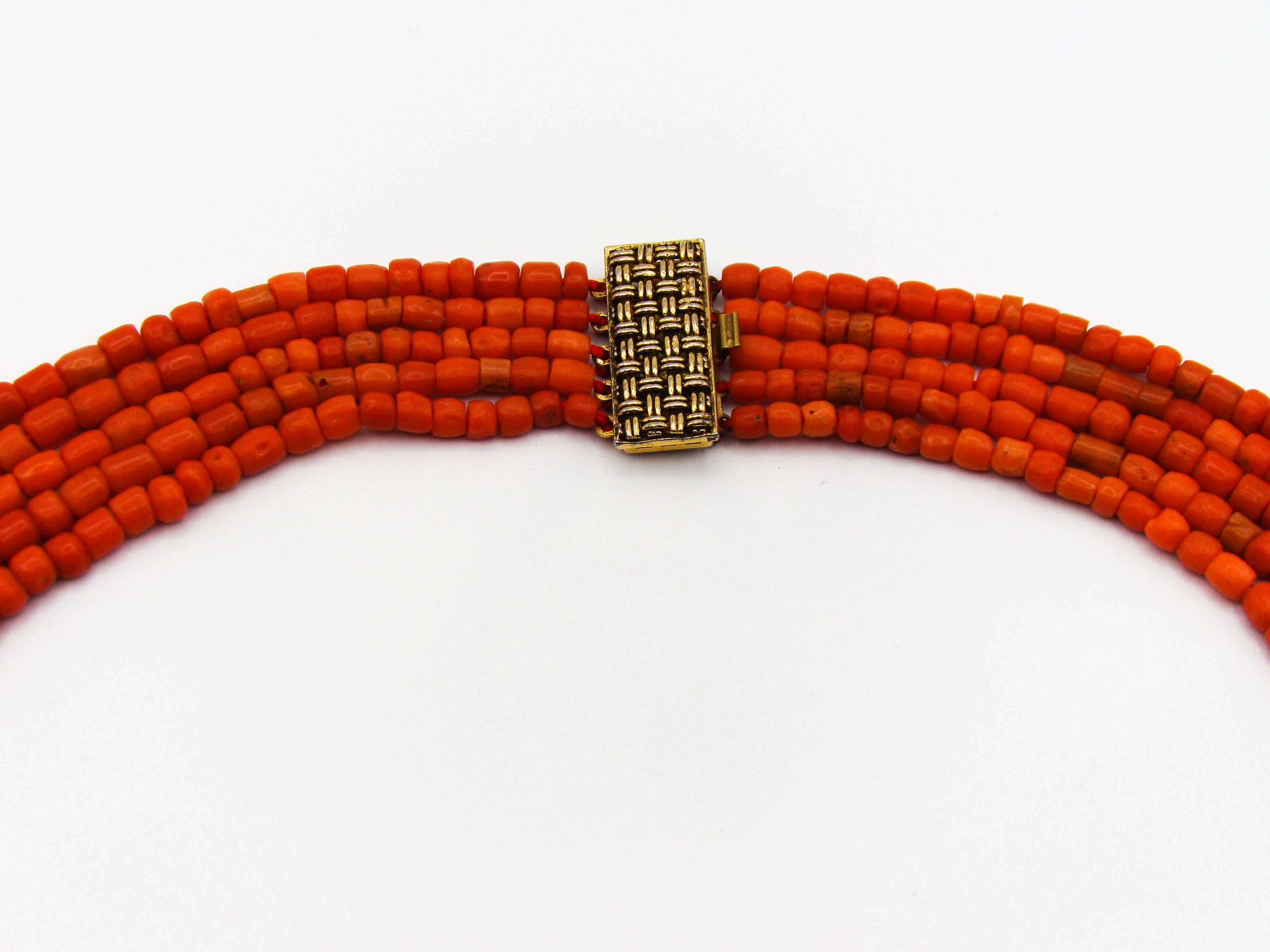 antique coral, natural coral, undyed coral, dark red coral, blood red coral, Italian coral, pacific coral, Sardinian Coral, Coral beads, Coral Rosary beads, Coral chain, Coral necklace, sea coral, Mediterranean coral, 2 strand chain, Mediterranean red beads