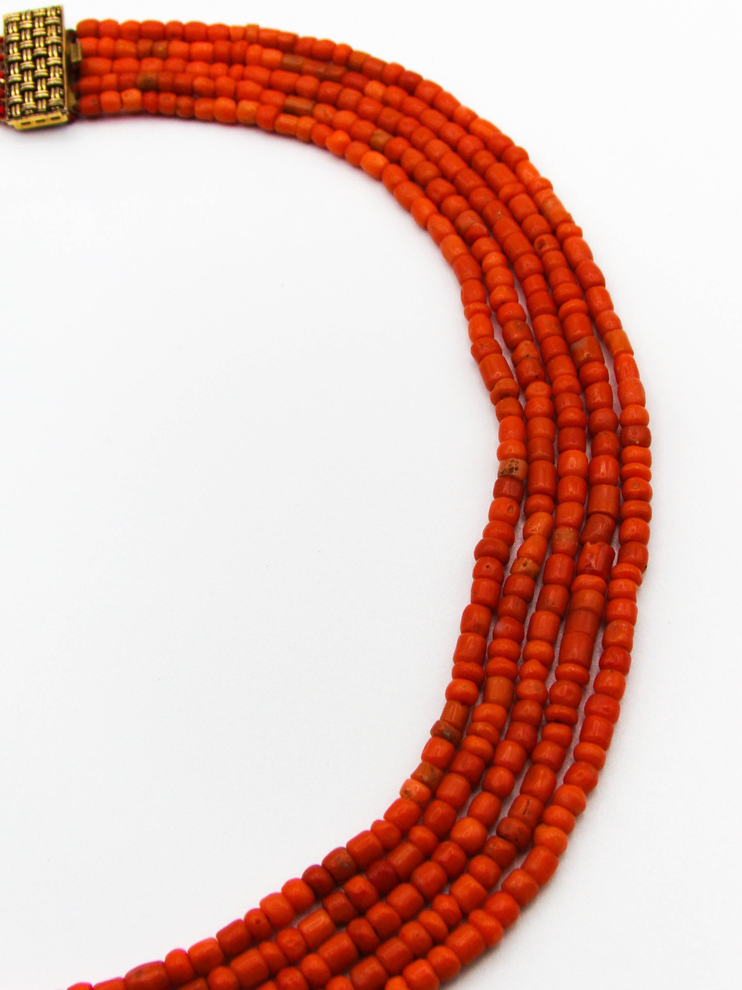 antique coral, natural coral, undyed coral, dark red coral, blood red coral, Italian coral, pacific coral, Sardinian Coral, Coral beads, Coral Rosary beads, Coral chain, Coral necklace, sea coral, Mediterranean coral, 2 strand chain, Mediterranean red beads