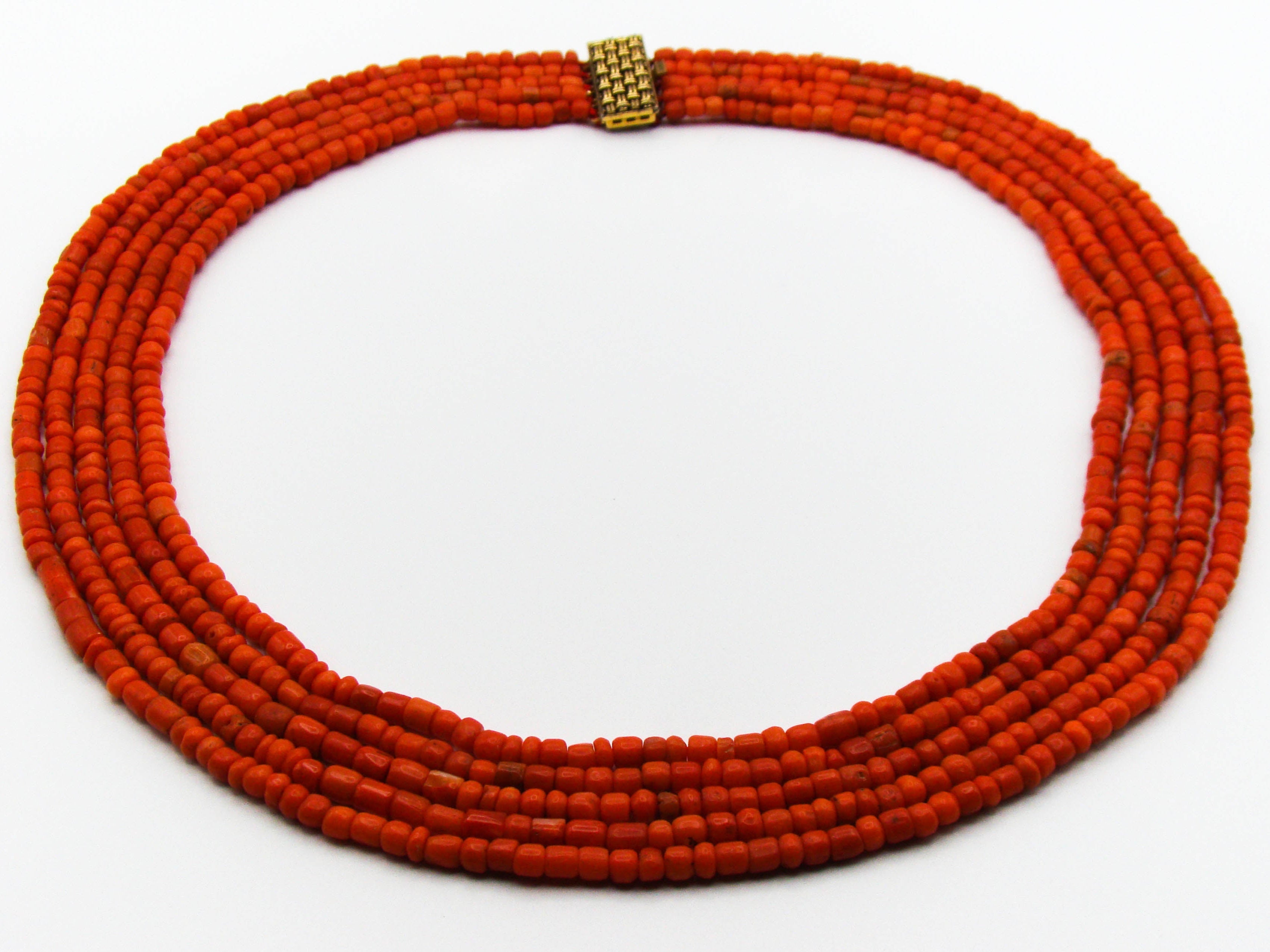antique coral, natural coral, undyed coral, dark red coral, blood red coral, Italian coral, pacific coral, Sardinian Coral, Coral beads, Coral Rosary beads, Coral chain, Coral necklace, sea coral, Mediterranean coral, 2 strand chain, Mediterranean red beads