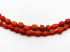 antique coral, natural coral, undyed coral, dark red coral, blood red coral, Italian coral, pacific coral, Sardinian Coral, Coral beads, Coral Rosary beads, Coral chain, Coral necklace, sea coral, Mediterranean coral, 2 strand chain, Mediterranean red beads, 9 karat gold clasp