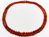antique coral, natural coral, undyed coral, dark red coral, blood red coral, Italian coral, pacific coral, Sardinian Coral, Coral beads, Coral Rosary beads, Coral chain, Coral necklace, sea coral, Mediterranean coral, 2 strand chain, Mediterranean red beads, 9 karat gold clasp
