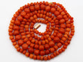 antique coral, natural coral, undyed coral, dark orange coral, Italian coral, pacific coral, Sardinian Coral, sea coral, Mediterranean coral, Mediterranean necklace, Mediterranean chain, coral necklace, handcarved coral, 9 karat gold clasp