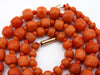 antique coral, natural coral, undyed coral, dark orange coral, Italian coral, pacific coral, Sardinian Coral, sea coral, Mediterranean coral, Mediterranean necklace, Mediterranean chain, coral necklace, handcarved coral, 9 karat gold clasp