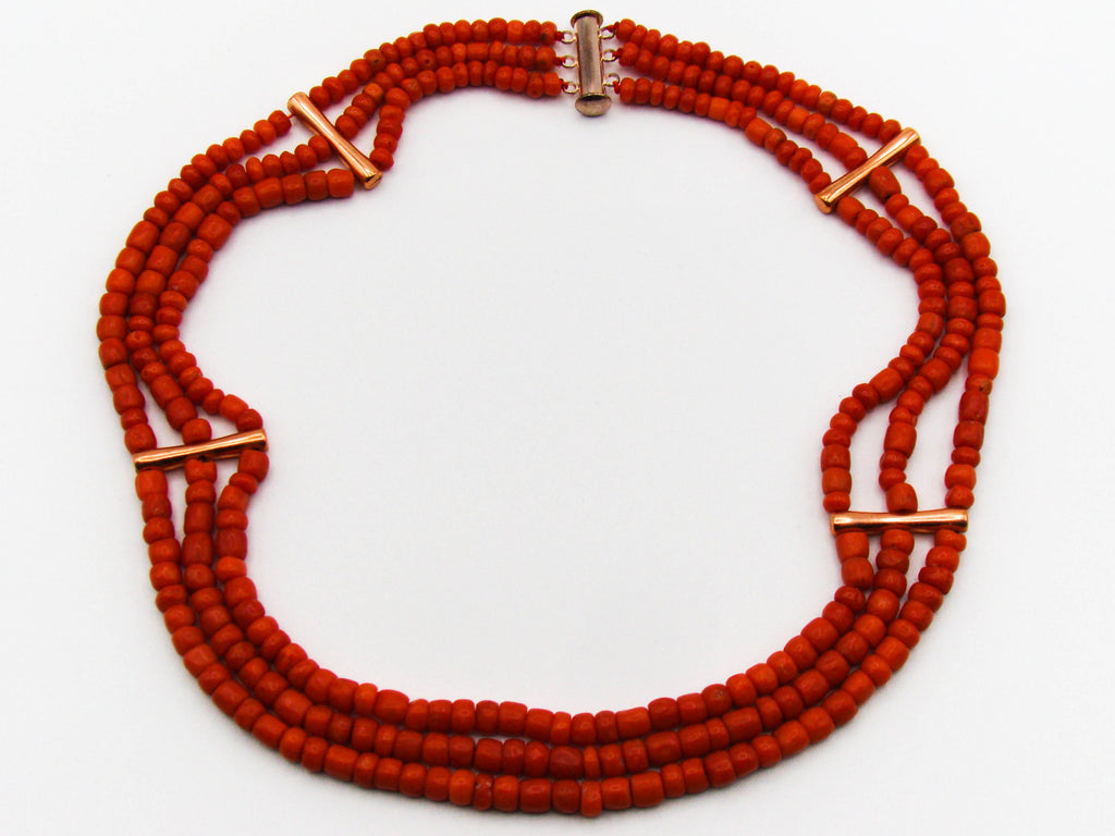 antique coral, natural coral, undyed coral, dark red coral, blood red coral, Italian coral, pacific coral, Sardinian Coral, Coral beads, Coral Rosary beads, Coral chain, Coral necklace, sea coral, aka coral, 2 strand chain