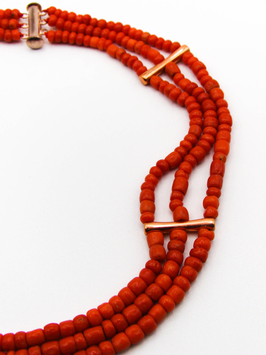 antique coral, natural coral, undyed coral, dark red coral, blood red coral, Italian coral, pacific coral, Sardinian Coral, Coral beads, Coral Rosary beads, Coral chain, Coral necklace, sea coral, aka coral, 2 strand chain