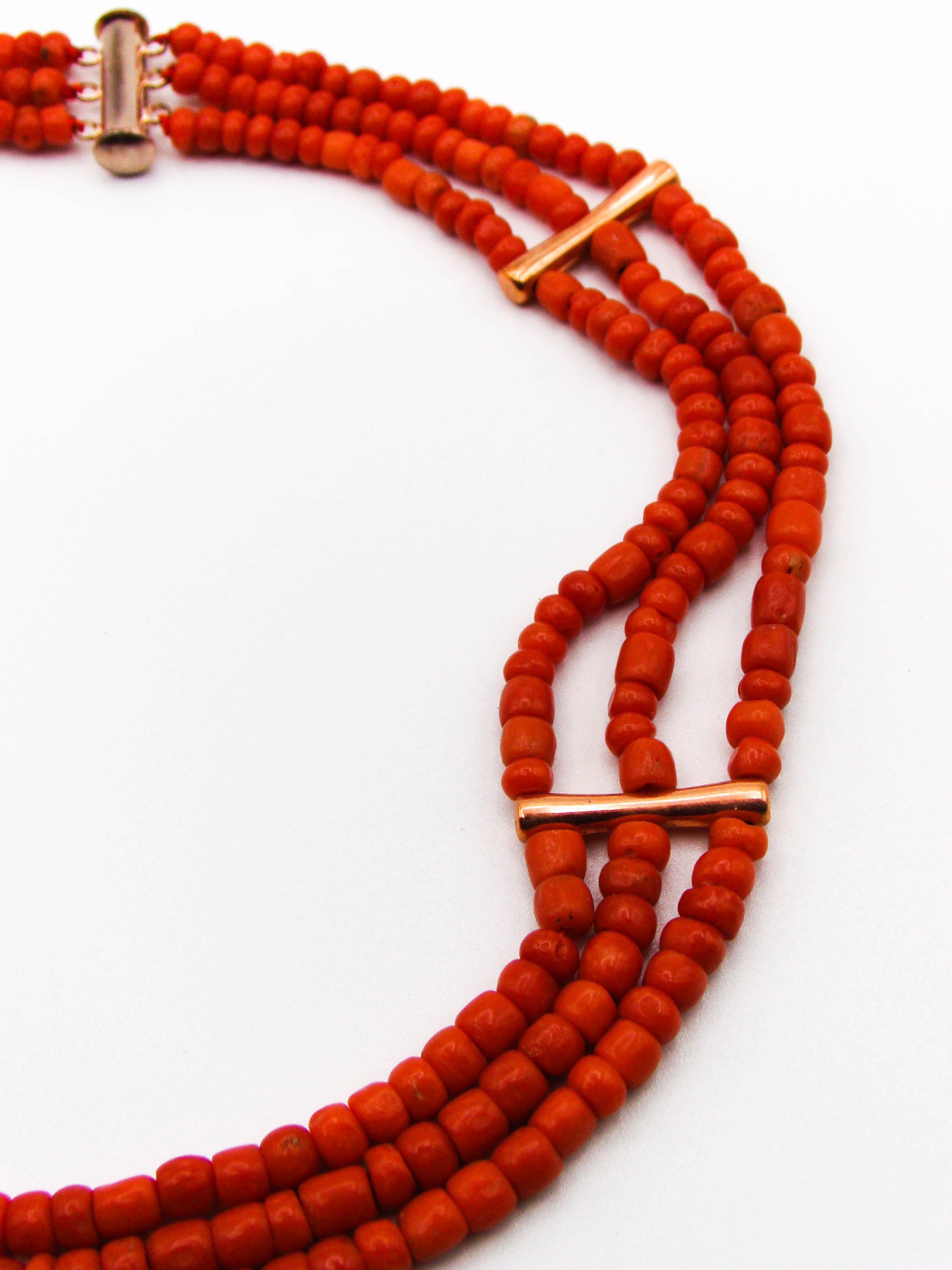 antique coral, natural coral, undyed coral, dark red coral, blood red coral, Italian coral, pacific coral, Sardinian Coral, Coral beads, Coral Rosary beads, Coral chain, Coral necklace, sea coral, aka coral, 2 strand chain