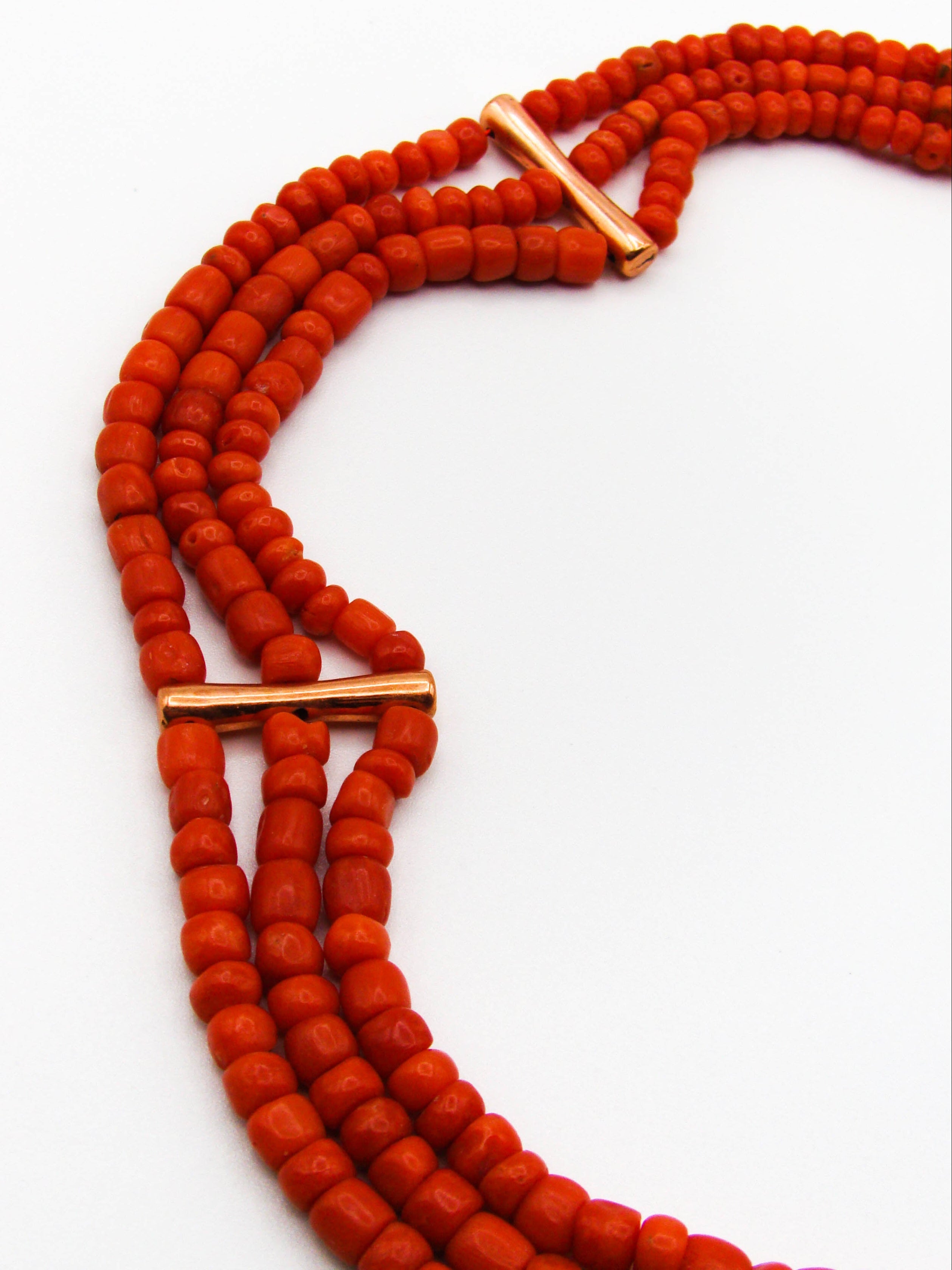 antique coral, natural coral, undyed coral, dark red coral, blood red coral, Italian coral, pacific coral, Sardinian Coral, Coral beads, Coral Rosary beads, Coral chain, Coral necklace, sea coral, aka coral, 2 strand chain