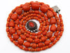 antique coral, natural coral, undyed coral, dark red coral, blood red coral, Italian coral, pacific coral, Sardinian Coral, sea coral, Mediterranean coral, Mediterranean red, Mediterranean chain, Mediterranean necklace, coral chain, coral necklace, sterling silver clasp