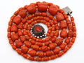 antique coral, natural coral, undyed coral, dark red coral, blood red coral, Italian coral, pacific coral, Sardinian Coral, sea coral, Mediterranean coral, Mediterranean red, Mediterranean chain, Mediterranean necklace, coral chain, coral necklace, sterling silver clasp