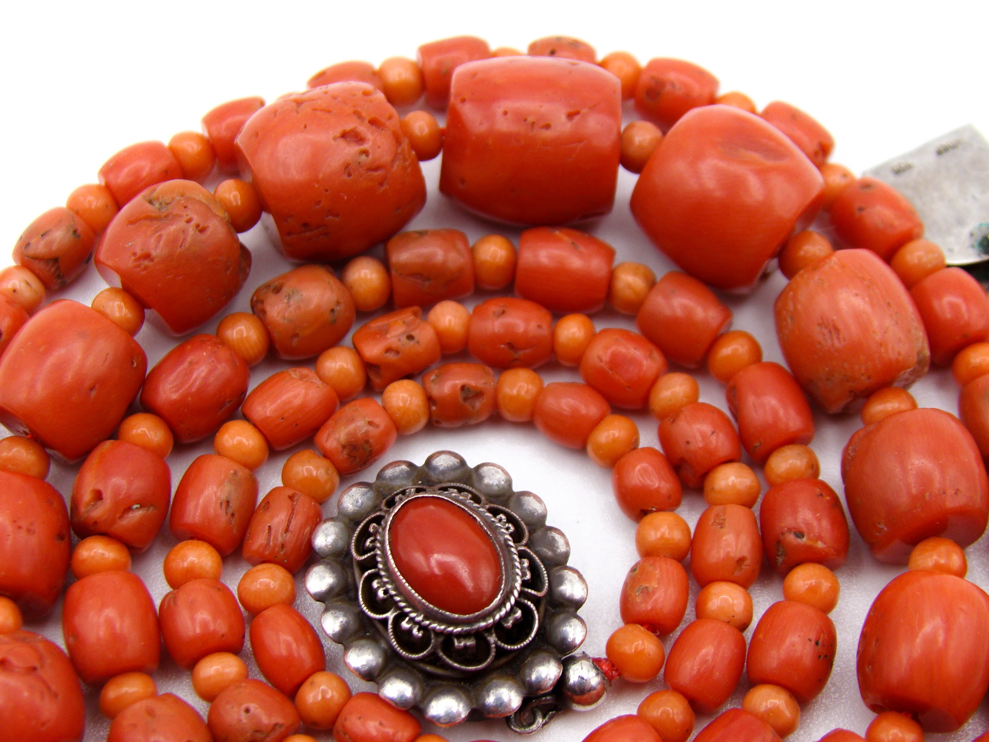 antique coral, natural coral, undyed coral, dark red coral, blood red coral, Italian coral, pacific coral, Sardinian Coral, sea coral, Mediterranean coral, Mediterranean red, Mediterranean chain, Mediterranean necklace, coral chain, coral necklace, sterling silver clasp