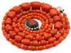 antique coral, natural coral, undyed coral, dark red coral, blood red coral, Italian coral, pacific coral, Sardinian Coral, sea coral, Mediterranean coral, Mediterranean red, Mediterranean chain, Mediterranean necklace, coral chain, coral necklace, sterling silver clasp