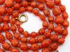 antique coral, natural coral, undyed coral, dark salmon coral, Italian coral, pacific coral, Sardinian Coral, sea coral, Mediterranean necklace, Mediterranean chain, coral necklace, handcarved coral, 18 karat gold clasp