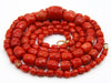 antique coral, natural coral, undyed coral, dark red coral, blood red coral, Italian coral, pacific coral, Sardinian Coral, Coral beads, Coral Rosary beads, Coral chain, Coral necklace, sea coral, aka coral, 9 karat gold clasp