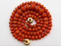 antique coral, natural coral, undyed coral, dark orange coral, Italian coral, pacific coral, Sardinian Coral, sea coral, Mediterranean coral, Mediterranean necklace, Mediterranean chain, coral necklace, handcarved coral