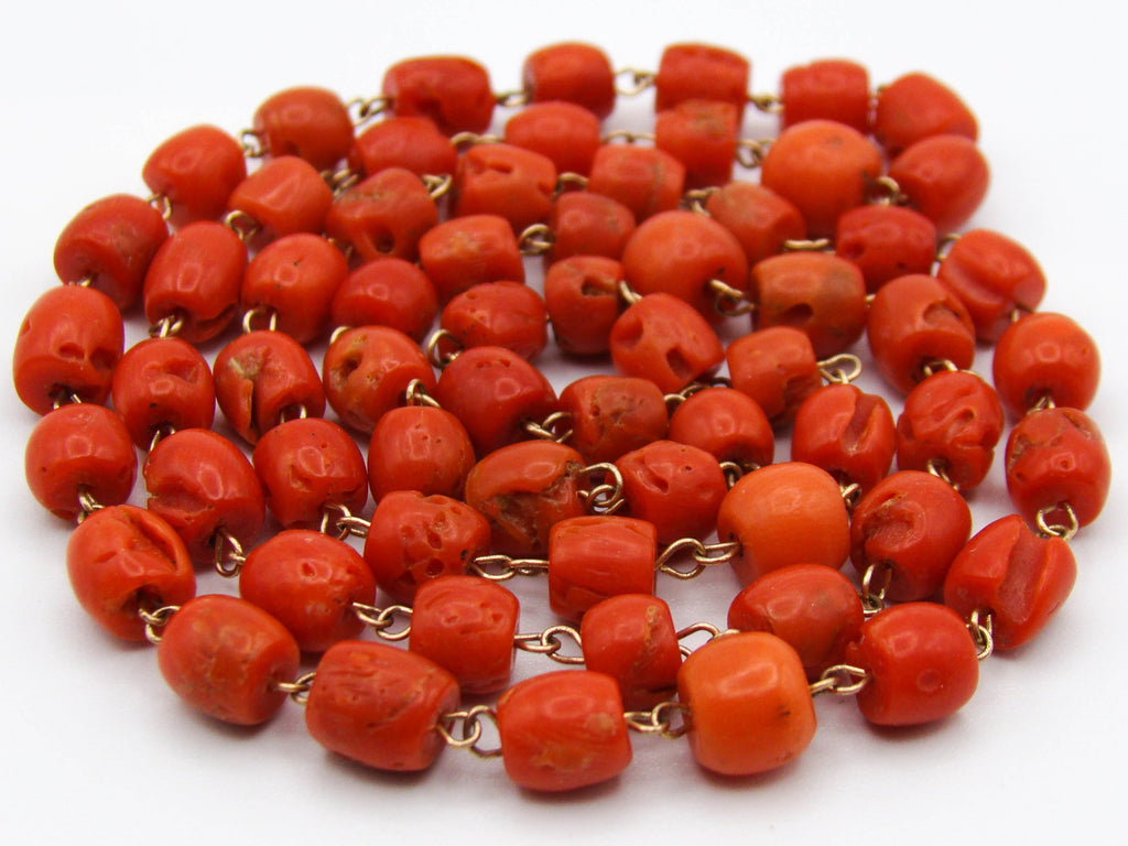 antique coral, natural coral, undyed coral, dark red coral, blood red coral, Italian coral, pacific coral, Sardinian Coral, sea coral, Mediterranean coral, Mediterranean red, Mediterranean chain, Mediterranean necklace, coral chain, coral necklace, 14 karat gold