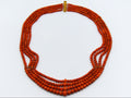 antique coral, natural coral, undyed coral, Italian coral, pacific coral, Sardinian Coral, Coral beads, Coral Rosary beads, Coral chain, Coral necklace, sea coral, Mediterranean coral, 4 strand chain, orange beads, orange coral
