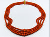 antique coral, natural coral, undyed coral, Italian coral, pacific coral, Sardinian Coral, Coral beads, Coral Rosary beads, Coral chain, Coral necklace, sea coral, Mediterranean coral, 4 strand chain, orange beads, orange coral