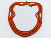 antique coral, natural coral, undyed coral, Italian coral, pacific coral, Sardinian Coral, Coral beads, Coral Rosary beads, Coral chain, Coral necklace, sea coral, Mediterranean coral, 4 strand chain, orange beads, orange coral