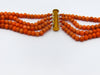 antique coral, natural coral, undyed coral, Italian coral, pacific coral, Sardinian Coral, Coral beads, Coral Rosary beads, Coral chain, Coral necklace, sea coral, Mediterranean coral, 4 strand chain, orange beads, orange coral