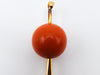 antique coral, natural coral, undyed coral, red coral, blood red coral, aka red coral, Italian coral, pacific coral, Sardinian Coral, sea coral, Mediterranean coral, Mediterranean pin, coral pin, handcarved coral, 21 karat gold