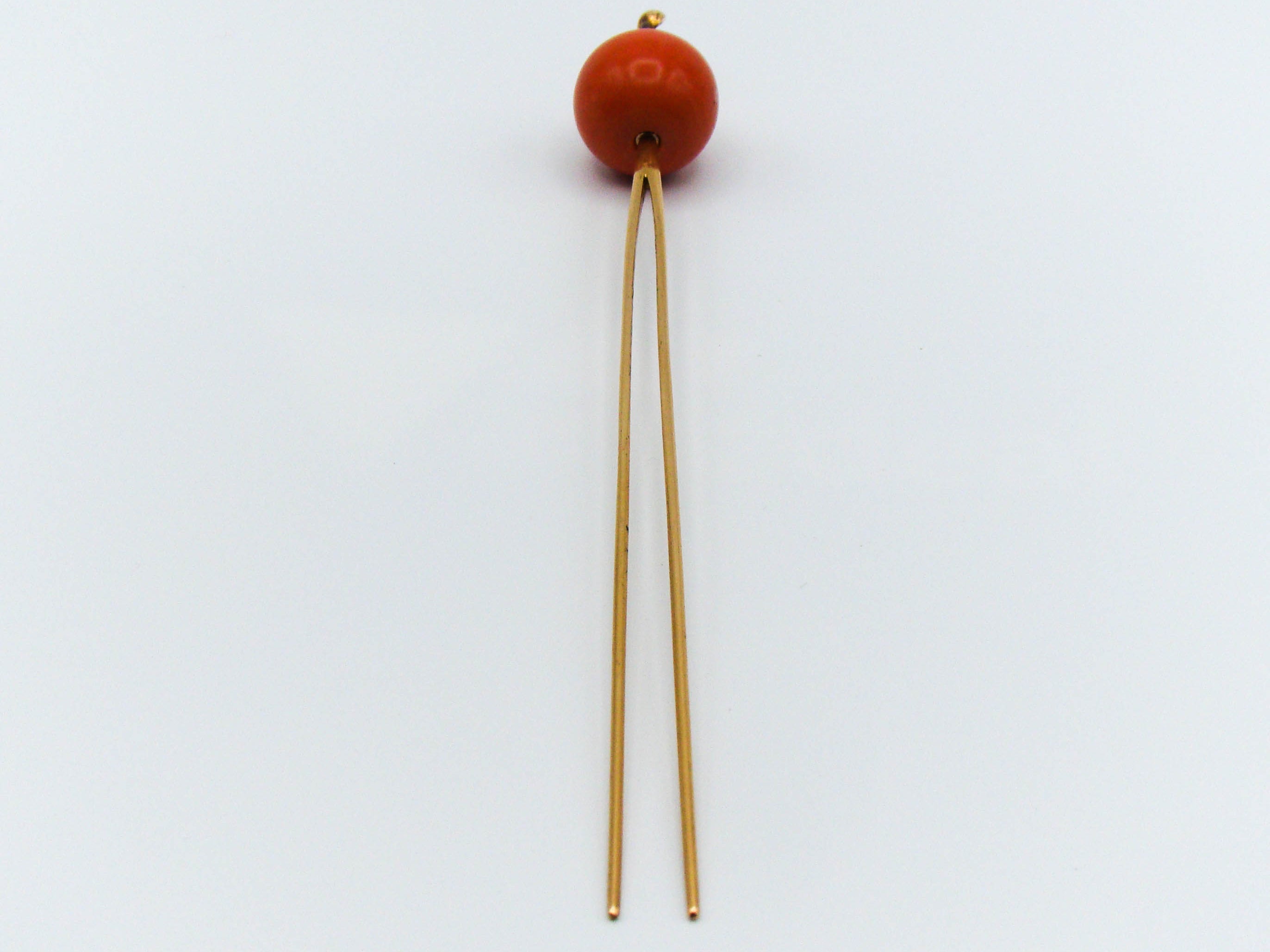 antique coral, natural coral, undyed coral, red coral, blood red coral, aka red coral, Italian coral, pacific coral, Sardinian Coral, sea coral, Mediterranean coral, Mediterranean pin, coral pin, handcarved coral, 21 karat gold