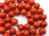 antique coral, natural coral, undyed coral, dark red coral, blood red coral, Italian coral, pacific coral, Sardinian Coral, sea coral, Mediterranean coral, Mediterranean necklace, Mediterranean chain, coral necklace, handcarved coral, 9 karat gold clasp, Mediterranean red