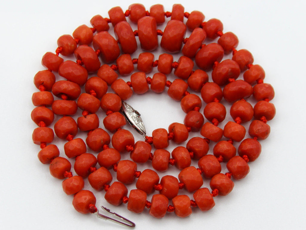 antique coral, natural coral, undyed coral, dark red coral, blood red coral, Italian coral, pacific coral, Sardinian Coral, Coral beads, Coral Rosary beads, Coral chain, Coral necklace, sea coral, aka coral, silver 925 clasp