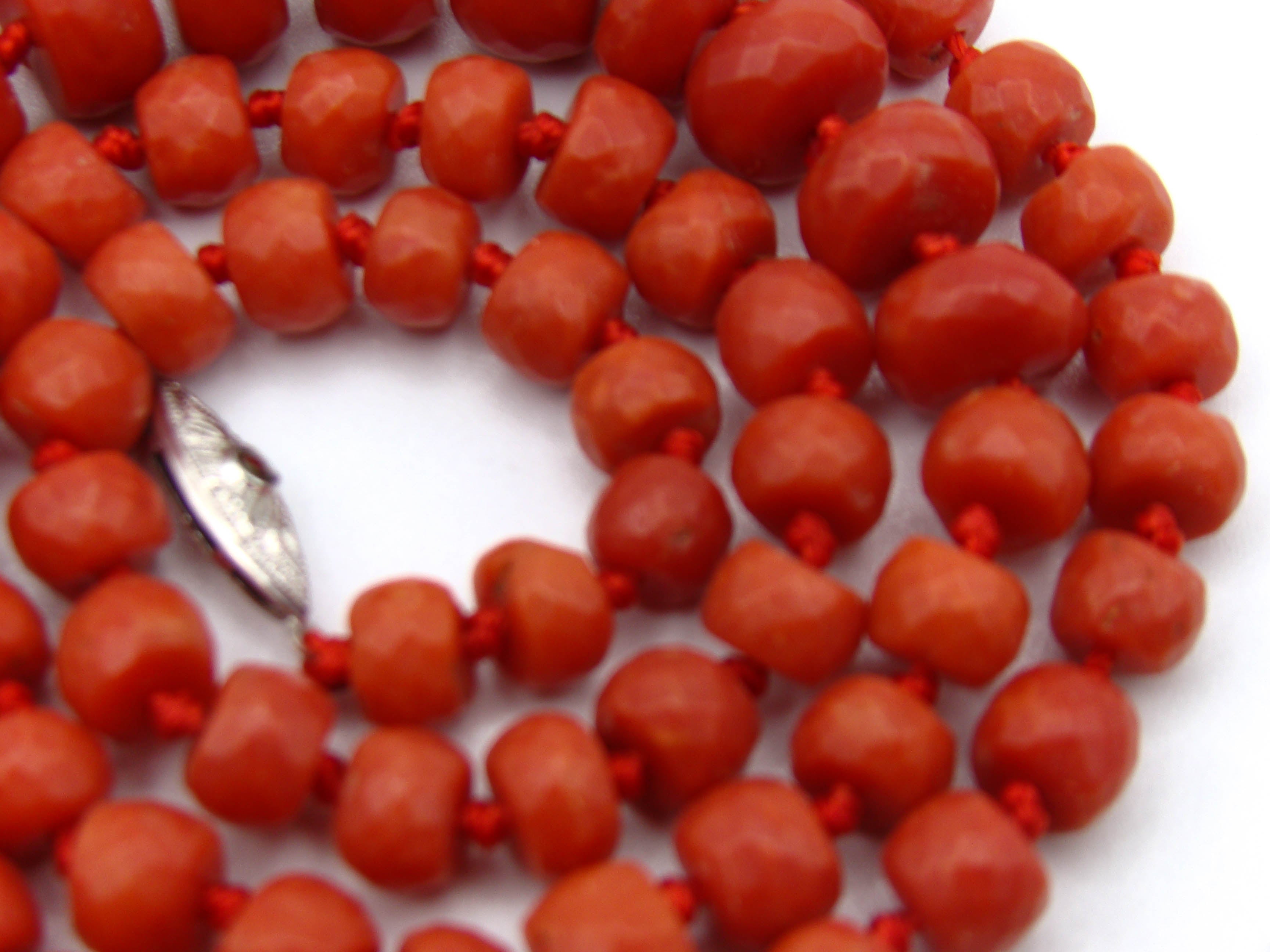antique coral, natural coral, undyed coral, dark red coral, blood red coral, Italian coral, pacific coral, Sardinian Coral, Coral beads, Coral Rosary beads, Coral chain, Coral necklace, sea coral, aka coral, silver 925 clasp