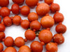 antique coral, natural coral, undyed coral, dark momo orange coral, Italian coral, pacific coral, Sardinian Coral sea coral, momo coral, Mediterranean chain, Mediterranean necklace, 9 karat gold clasp, momo coral
