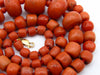antique coral, natural coral, undyed coral, dark salmon coral, Italian coral, pacific coral, Sardinian Coral, sea coral, Mediterranean necklace, Mediterranean chain, coral necklace, handcarved coral, 18 karat gold clasp